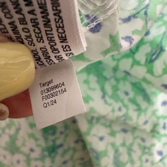 Universal thread green floral keyhole or cross front smocked midi sundress - Picture 8 of 10